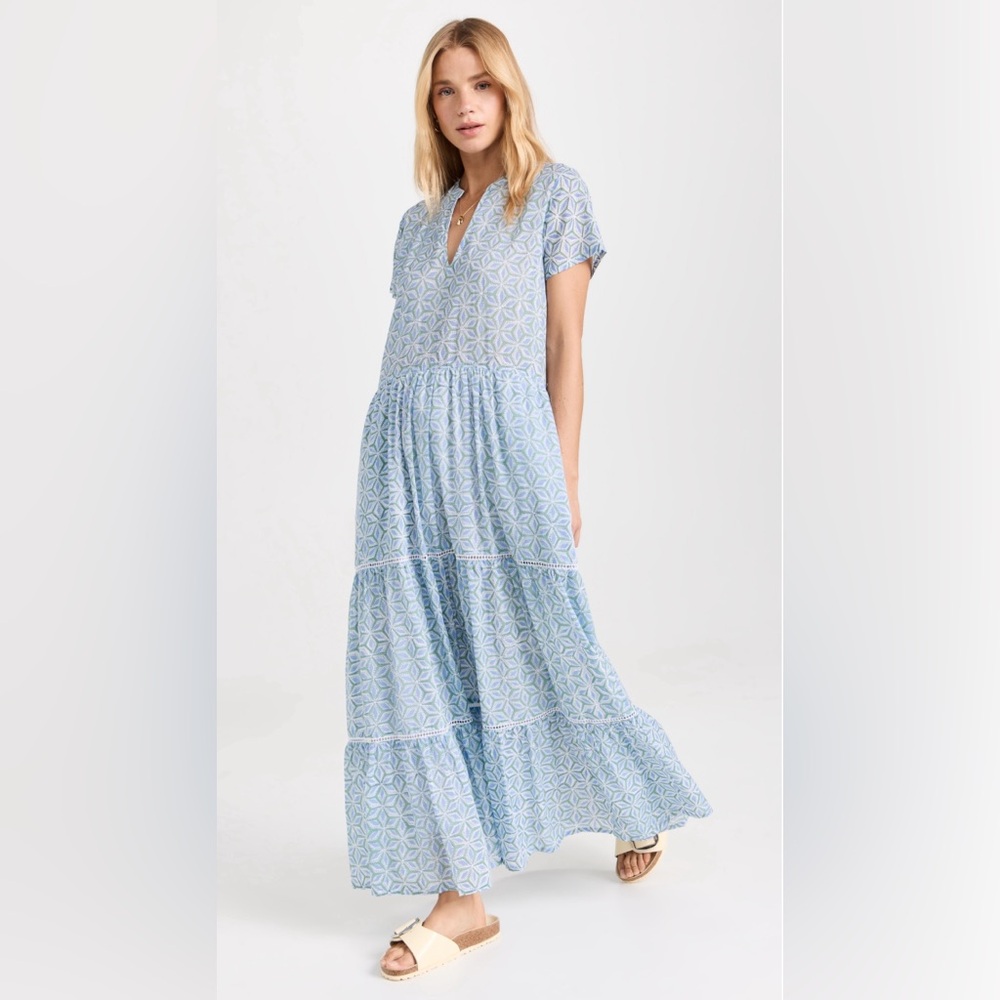 Marea Breakers Dress, Blue Geo, M